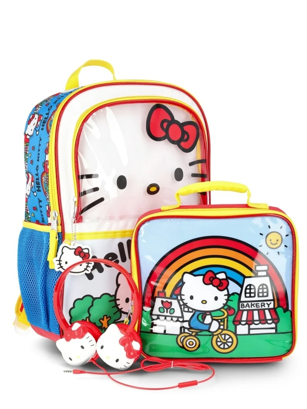 Hello Kitty Girls 4-Piece 17" Backpack Set Lunch
Bag Headphones Dangle